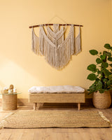 Handmade Halfa Rectangular Rug – Natural Tasseled Area Rug