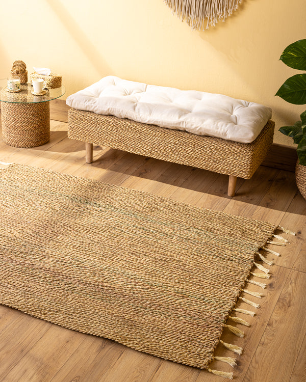 Handmade Halfa Bench with Cushion – Beech Legs