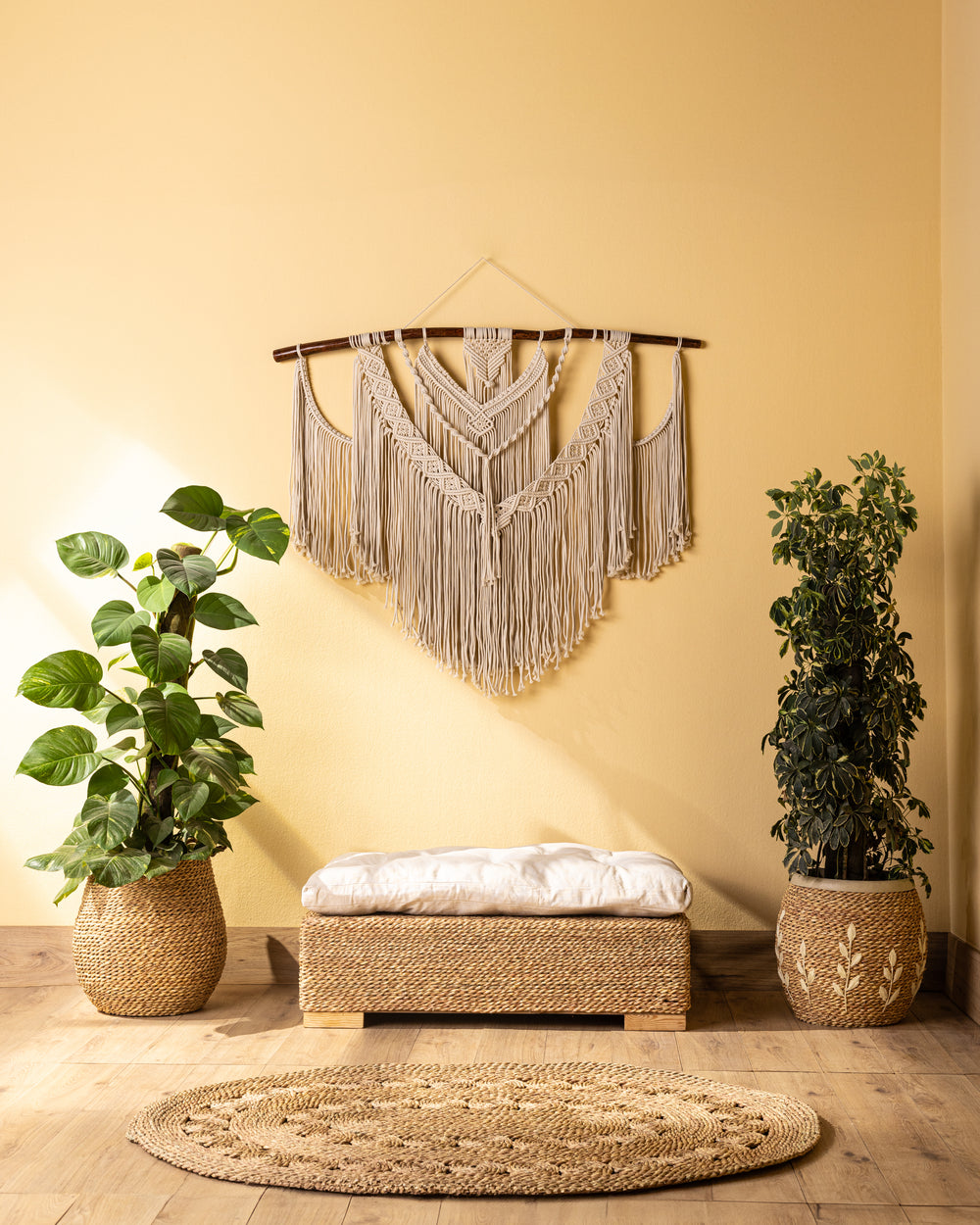 Handmade Halfa Bench with Cushion – Versatile Design
