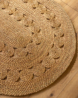 Handmade Halfa Oval Rug – Natural Rosette Weave Rug