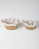 Handmade Halfa Oval Basket Set with Linen Lining