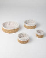 Handmade Halfa Nesting Basket Set with Linen Lining