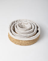 Handmade Halfa Nesting Basket Set with Linen Lining