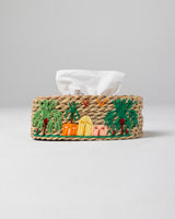 Handmade Halfa Tissue Box Cover – Tonal Oasis Embroidery