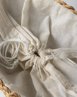 Handmade Palm Leaf Tote Bag with Two-Tone Woven Handles